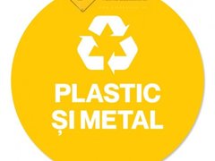 Semn galben plastic si metal