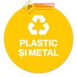 Semn galben plastic si metal